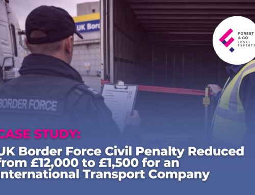 Case Study: UK Border Force Civil Penalty Reduced from £12,000 to £1,500 for an International Transport Company
